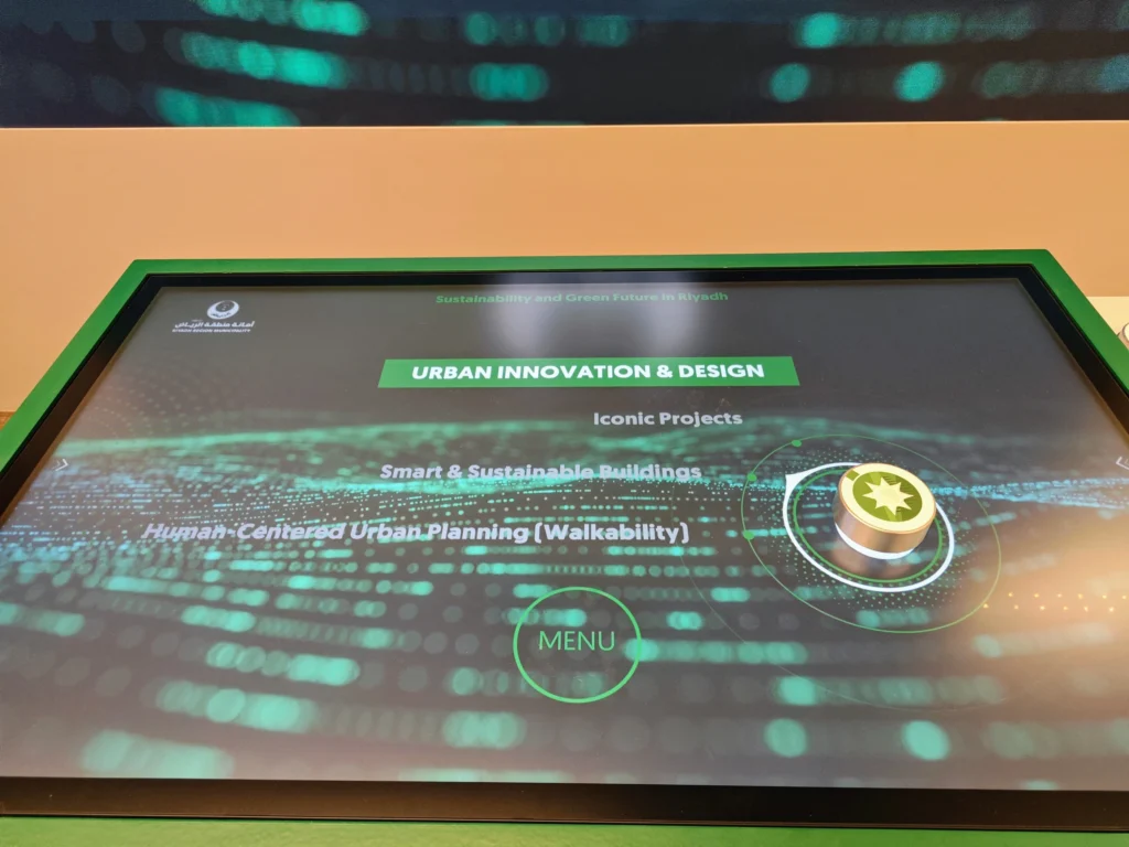 Interactive token-based table object recognition showcasing Riyadh’s sustainability and smart city solutions.